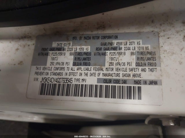 JM3KE4DY4G0793645 Mazda Cx-5 Grand Touring