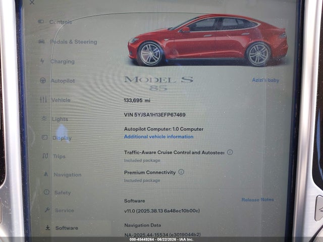 5YJSA1H13EFP67469 Tesla Model S P85