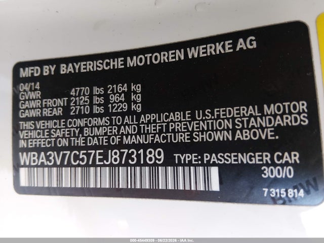 WBA3V7C57EJ873189 BMW 428i