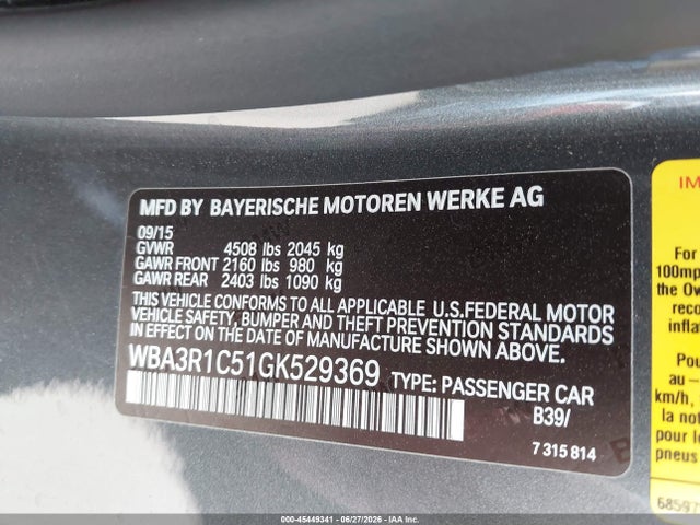 Продаж на аукціоні авто 2016 Bmw 435i, vin: WBA3R1C51GK529369, номер лоту: 45449341
