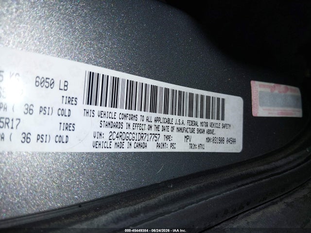 Продаж на аукціоні авто 2013 Dodge Grand Caravan Sxt, vin: 2C4RDGCG1DR717757, номер лоту: 45449384