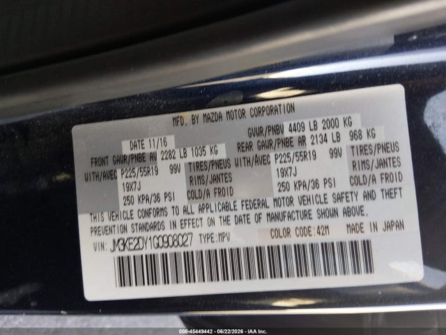 JM3KE2DY1G0908027 Mazda Cx-5 Grand Touring