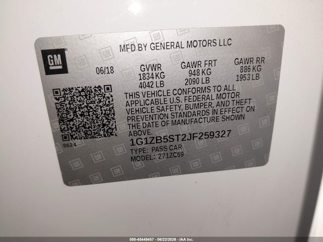 Chevrolet Malibu 1ls 2018 1G1ZB5ST2JF259327 Image 9