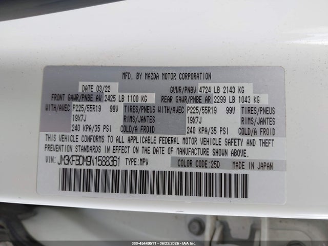 JM3KFBDM9N1588361 Mazda Cx-5 2.5 S Premium