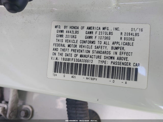 Acura TLX TECH 2016 19UUB1F53GA006613 Image 9