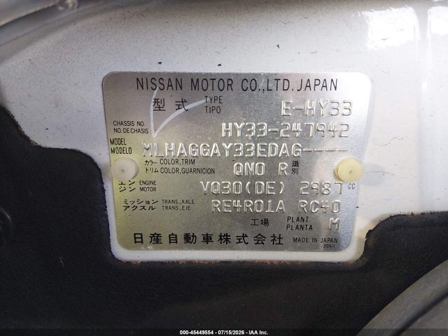 Продажа на аукционе авто 1996 Niss Maxima Gxe Automatic, vin: HY33247942, номер лота: 45449554