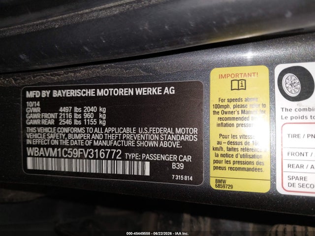 BMW X1 Sdrive28i 2015 WBAVM1C59FV316772 Image 9
