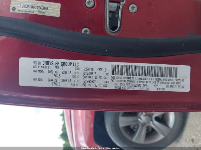 Aukcja sprzedaży 2013 Jeep Patriot Latitude, vin: 1C4NJRFB9DD263845, numer aukcji: 45449565