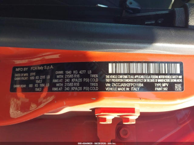 Jeep Renegade Latitude 2015 ZACCJABH2FPC11884 Image 9