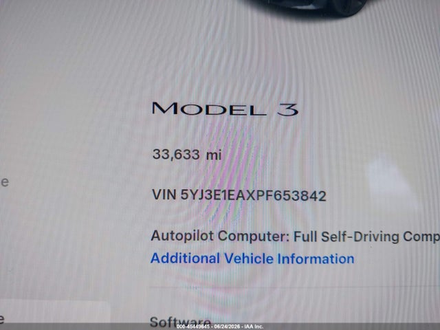 Продажа на аукционе авто 2023 Tesla Model 3 Rear-wheel Drive, vin: 5YJ3E1EAXPF653842, номер лота: 45449645