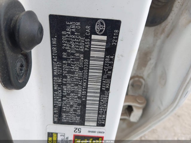 4T1B11HKXJU060309 Toyota CAMRY SE