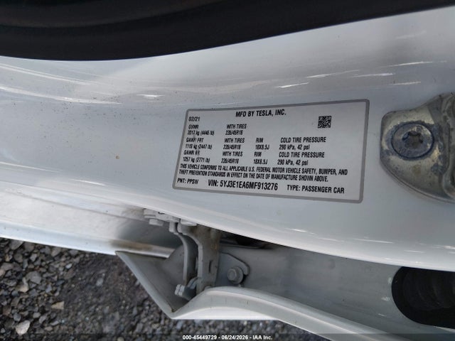 Tesla Model 3 Standard Range Plus Rear-wheel Drive 2021 5YJ3E1EA6MF913276 Image 9