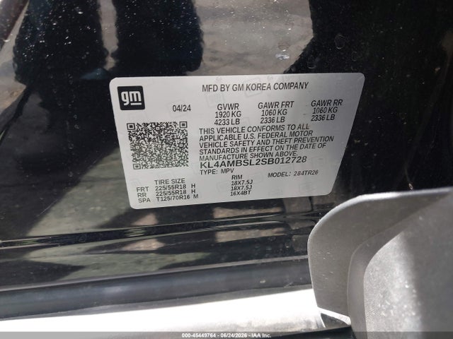 45449764 :رقم المزاد ، KL4AMBSL2SB012728 vin ، 2025 Buick Encore Gx Preferred Fwd مزاد بيع