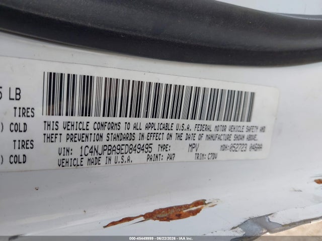 Aukcja sprzedaży 2014 Jeep Patriot Altitude, vin: 1C4NJPBA9ED849495, numer aukcji: 45449999