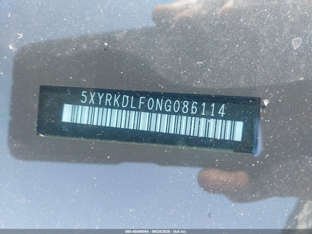45450064 :رقم المزاد ، 5XYRKDLF0NG086114 vin ، 2022 Kia Sorento X-line Sx Prestige مزاد بيع
