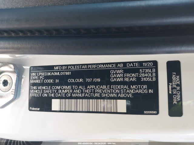 Polestar 2 Launch Edition 2021 LPSED3KA0ML017881 Image 9