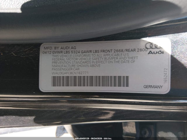 2012 Audi A7 3.0 Prestige მანქანა იყიდება აუქციონზე, vin: WAU3GAFC8CN162771, აუქციონის ნომერი: 45450129