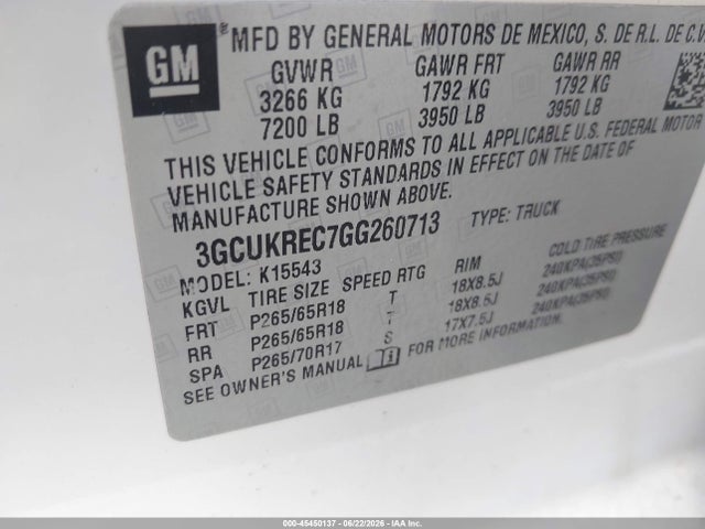 Chevrolet Silverado 1500 Lt 2016 3GCUKREC7GG260713 Image 9