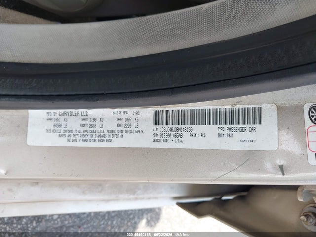 45450168 :رقم المزاد ، 1C3LC46J38N146150 vin ، 2008 Chrysler Sebring Lx مزاد بيع