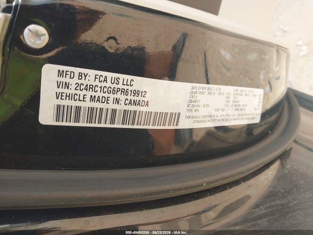 Продаж на аукціоні авто 2023 Chrysler Voyager Lx, vin: 2C4RC1CG6PR619912, номер лоту: 45450258