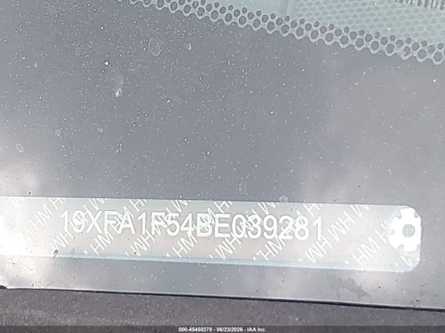 45450278 :رقم المزاد ، 19XFA1F54BE039281 vin ، 2011 Honda Civic Lx مزاد بيع