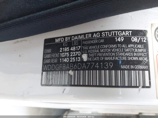 Aukcja sprzedaży 2013 Mercedes-benz C 300 Sport 4matic, vin: WDDGF8AB6DA774139, numer aukcji: 45450329