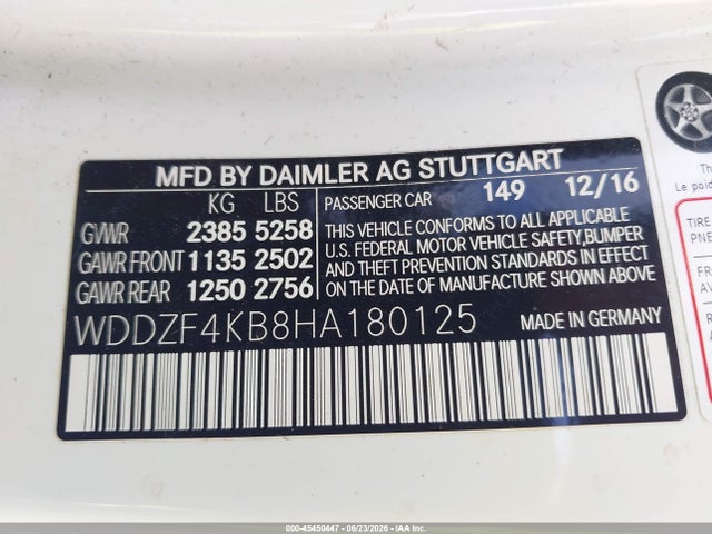 WDDZF4KB8HA180125 Mercedes-Benz E 300 4matic
