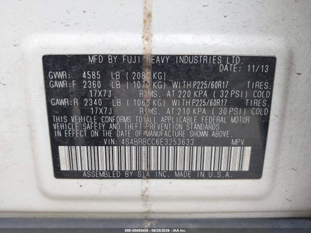 Subaru Outback 2.5i Premium 2014 4S4BRBCC6E3253633 Image 9