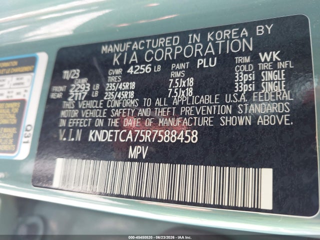 Продажа на аукционе авто 2024 Kia Seltos Sx Turbo, vin: KNDETCA75R7588458, номер лота: 45450520