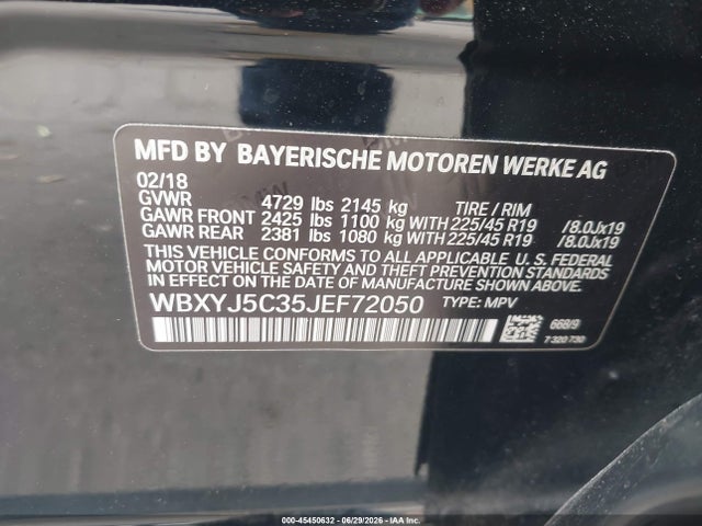BMW X2 Xdrive28i 2018 WBXYJ5C35JEF72050 Image 9