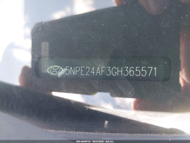 Aukcja sprzedaży 2016 Hyundai Sonata Se, vin: 5NPE24AF3GH365571, numer aukcji: 45450732