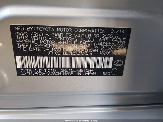 Продаж на аукціоні авто 2014 Lexus Gs 350, vin: JTHCE1BL7E5023036, номер лоту: 45450820