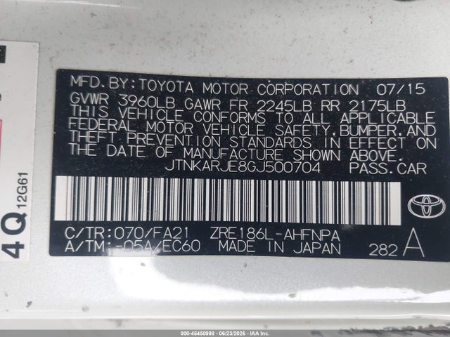 Scion IM 2016 JTNKARJE8GJ500704 Image 9