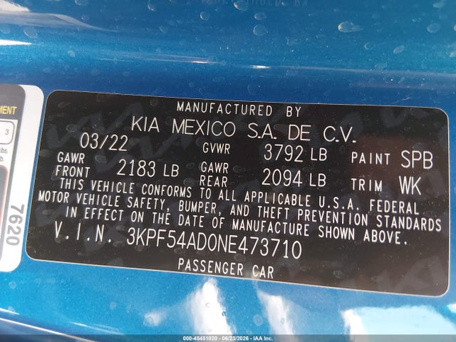 KIA Forte Gt-line 2022 3KPF54AD0NE473710 Image 9