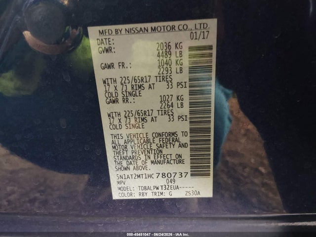 Nissan ROGUE S 2017 5N1AT2MT1HC780737 Image 9