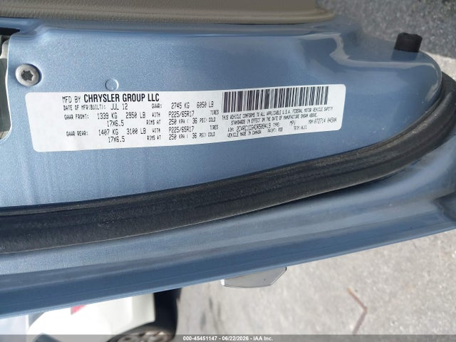 Продажа на аукционе авто 2013 Chrysler Town & Country Touring-l, vin: 2C4RC1CG4DR509419, номер лота: 45451147