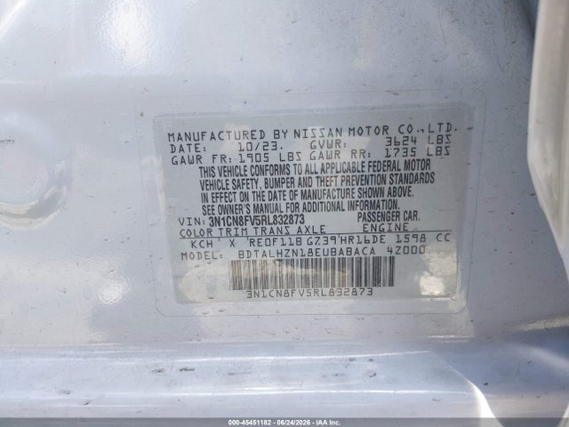 Nissan Versa 1.6 Sr 2024 3N1CN8FV5RL832873 Image 9