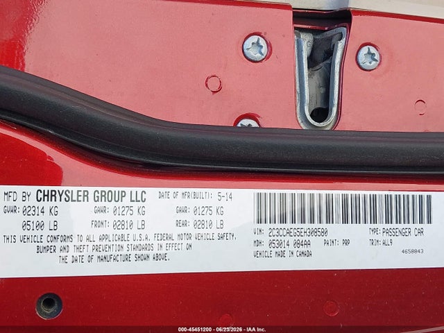 Продаж на аукціоні авто 2014 Chrysler 300c, vin: 2C3CCAEG5EH308580, номер лоту: 45451200