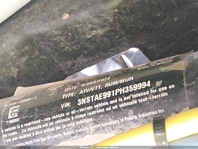 Продаж на аукціоні авто 2023 Polaris Ranger 1000 Eps/1000 Premium, vin: 3NSTAE991PH359994, номер лоту: 45451371