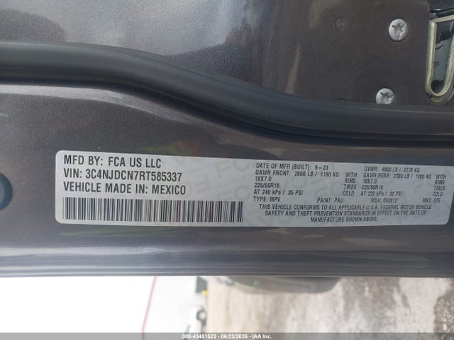 2024 Jeep Compass Limited 4x4 მანქანა იყიდება აუქციონზე, vin: 3C4NJDCN7RT585337, აუქციონის ნომერი: 45451523