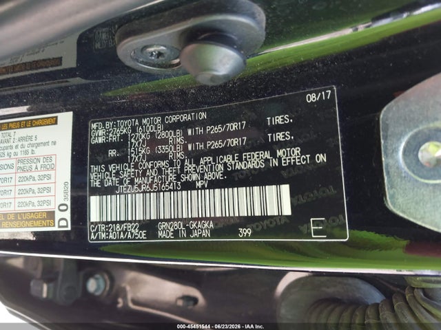 Toyota 4RUNNER SR5 2018 JTEZU5JR6J5165413 Image 9