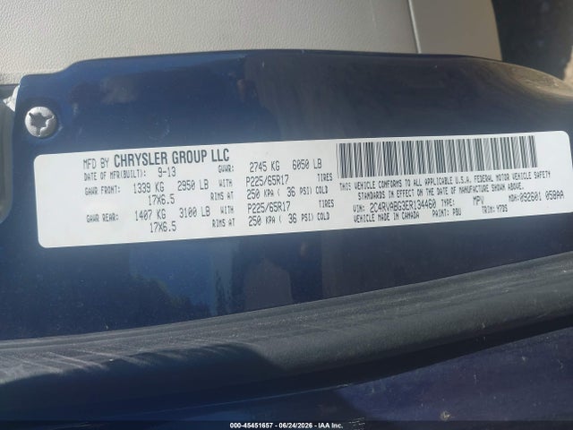 Aukcja sprzedaży 2014 Volkswagen Routan Se, vin: 2C4RVABG3ER134460, numer aukcji: 45451657