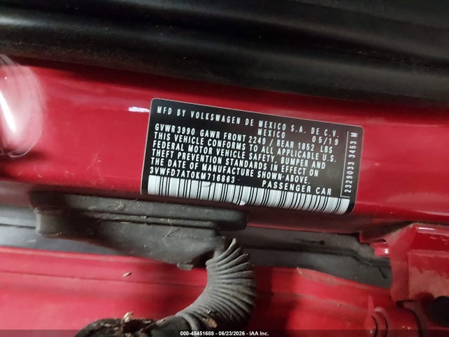 Продажа на аукционе авто 2019 Volkswagen Beetle 2.0t Final Edition Se/2.0t Final Edition Sel/2.0t S, vin: 3VWFD7AT0KM716863, номер лота: 45451688