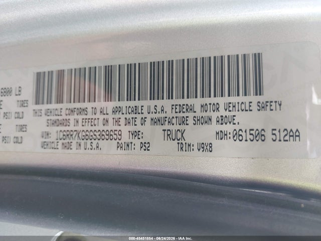 45451854 :رقم المزاد ، 1C6RR7KG6GS369659 vin ، 2016 Ram 1500 Tradesman مزاد بيع