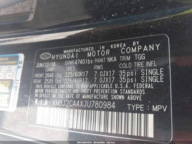 Hyundai TUCSON SE 2018 KM8J2CA4XJU780984 Image 9
