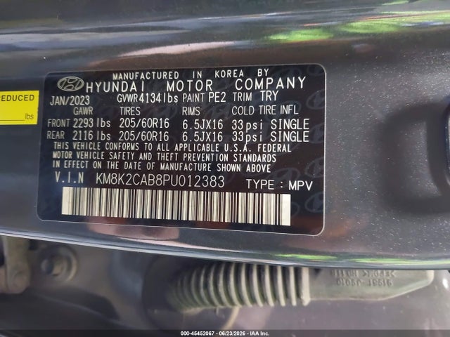 Hyundai Kona Se 2023 KM8K2CAB8PU012383 Image 9