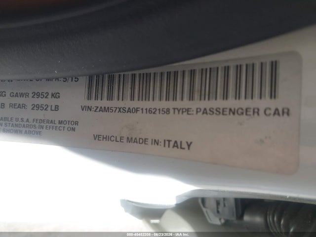 Продажа на аукционе авто 2015 Maserati Ghibli, vin: ZAM57XSA0F1162158, номер лота: 45452208