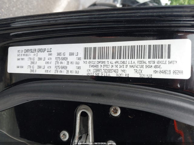 Продажа на аукционе авто 2013 Ram 1500 Big Horn, vin: 1C6RR7LT6DS657463, номер лота: 45452335