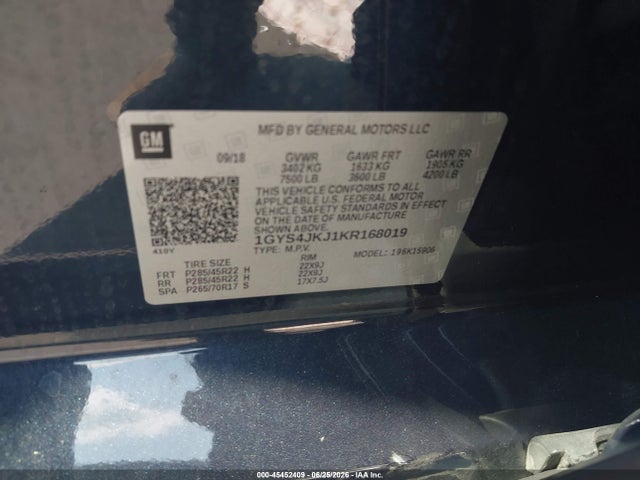 Aukcja sprzedaży 2019 Cadillac Escalade Esv Premium Luxury, vin: 1GYS4JKJ1KR168019, numer aukcji: 45452409
