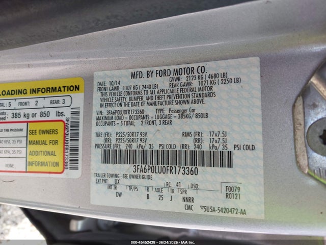 Ford Fusion Hybrid Se 2015 3FA6P0LU0FR173360 Image 9